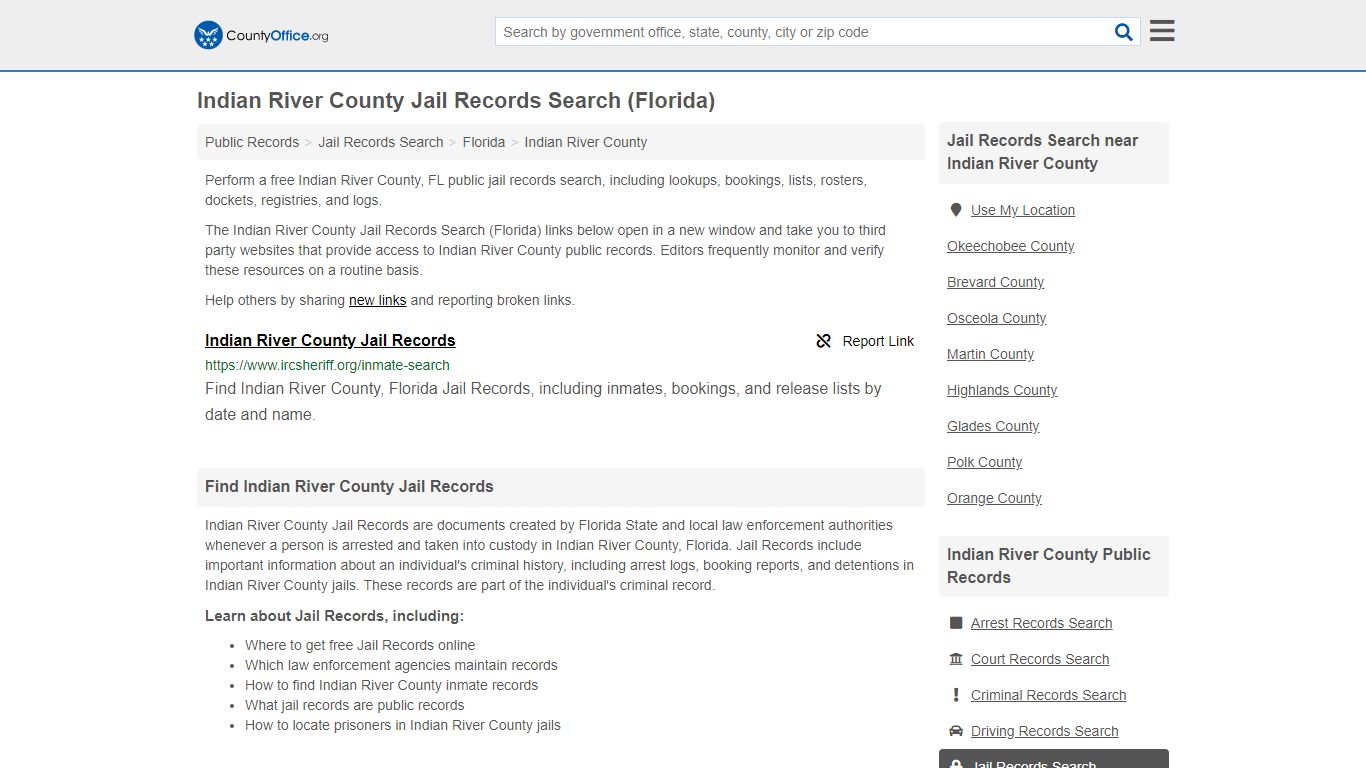 Jail Records Search - Indian River County, FL (Jail ...